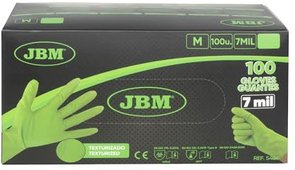 GUANTES VERDES DESECHABLES DE NITRILO - T:M - 7,0MIL (100 UDS) TEXTURA DIAMANTE