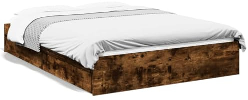 Hommdiy Betten mit Schubladen,Holzbett Stauraumbett Bettgestell mit Lattenrost Räuchereiche,120 x 200 cm
