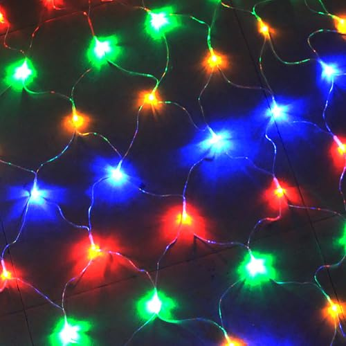 Nileco Luces Led Navideñas de Red, 8 Modos, Luces De Malla Impermeables, Luces Decorativas Conectables para árboles de Navidad Arbustos Bodas Jardines, Exteriores Interiores(3m x 2m 320led, Color)