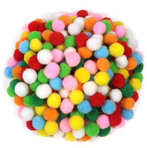 TOAOB 500 Stück Bunte Pompons zum Basteln 2 cm Klein Pom Poms | Bälle Kunst Bommel für Dekorieren, Verzieren Nähen DIY Lustige Kreativen Handwerk
