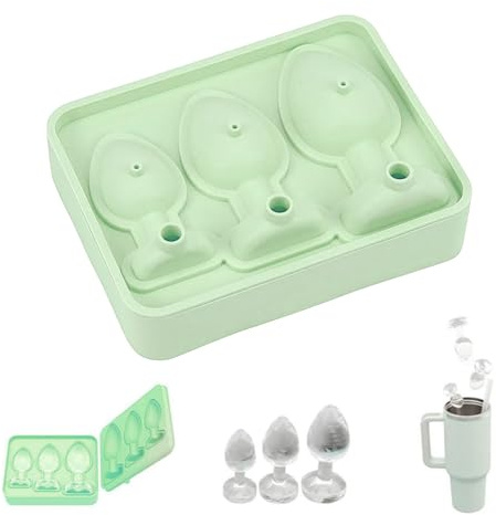 YFCJYBF Eisformen für Erwachsene,Eiswürfelschale für Eiswürfel DIY Zubehör,Silikon Analplug Shaped Eiswürfelform Lustig Backform,Geeignet für Bar-Cocktail, Whisky, Kaltgetränk, Tee, Kaffee (Grün)