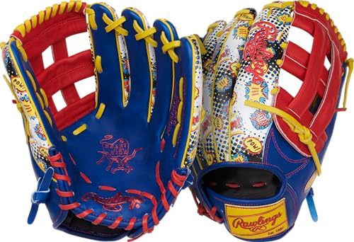 Rawlings Herren Baseballhandschuh Heart of The Hide | Limited Edition ColorSync Series | 2025 | Mehrere Stile, Royal/Scarlet/Comic | Pro H-Web, 12.75 | Outfield