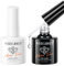 Modelones Top Coat Gel UV, 2×10ml Base Coat Top Coat UV LED Hema-free Gel Nagellack Set, Gellack Unterlack & Überlack No Wipe Top Coat Set Nägel Maniküre Nail Art