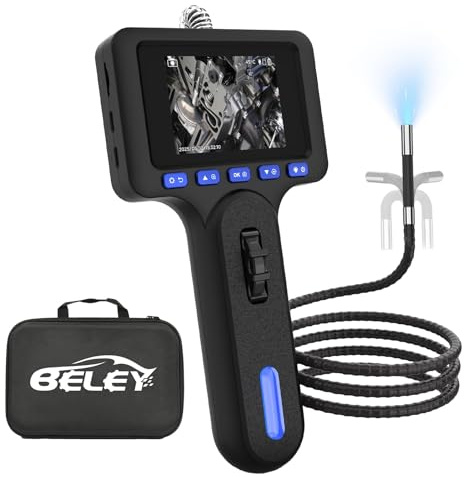 Caméra endoscopique avec lumière, caméra d'inspection 1080p avec éclairage LED à 4 Niveaux, étanche IP67, tête Mobile, 210°, Carte mémoire 32 Go Incluse pour mécanicien Automobile