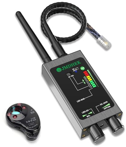 JMDHKK M8000 Verborgen Cameradetector, Bug Detector, Camera Finder, Afluisterapparaat Detector voor Hotels, Reizen, Voertuigen, Kantoren en Openbare Kleedkamers (Grijs)