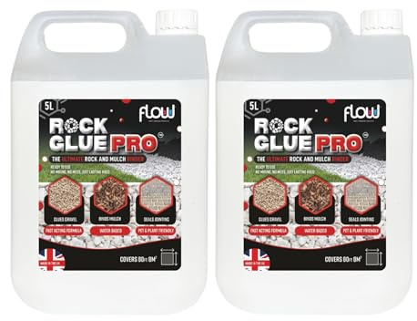 Gravel Glue for Garden Stones & Loose Gravel – 2 x 5L Ready-to-Use Gravel Binder Resin, Spray-On or Mix-In Rock Glue - Pet Friendly Stone Glue for Paths, Borders, Patios & Decorative Areas
