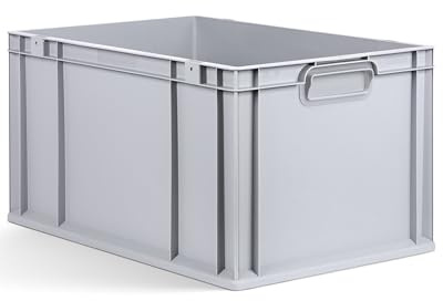 aidB Eurobox NextGen 2.0 - 600x400x320mm - Stapelbare 65L Kunststoffbox mit geschlossenen Griffen - Lagerbox für Aufbewahrung, Transport & Organisation - Industriequalität