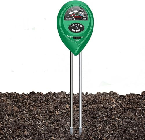 ELSMAOL Misuratore di umidità del Suolo, 3 in 1 Tester per Il Suolo per Misuratore di umidità/Luce/PH, Suolo Acqua Monitor, Misuratore di Terreno Giardino, Adatto Piante da Interno ed Esterno