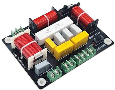Cpolebev Haut-Parleur Audio 300 W 4 Voies, Filtre de Graves, Double Médiums et Aigus, Diviseur de Fréquences, Filtre Professionnel KTV