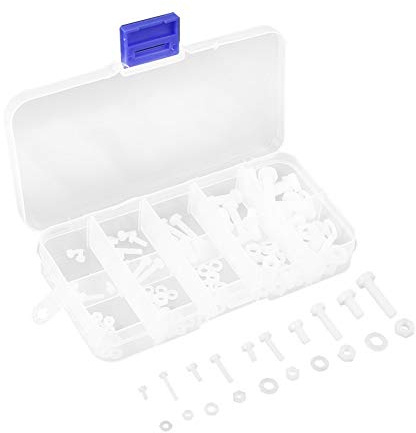 150pcs Kit de Tornillos de Nylon con Tuercas y Arandelas - Sujetadores en Caja M2 M2.5 M3 M4 M5 para Montaje Rápido y Seguro