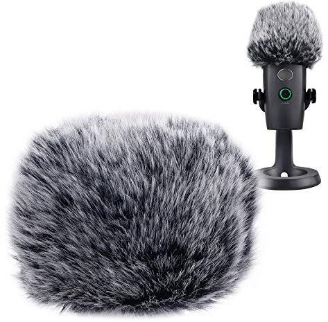 YOUSHARES Anti Vent Bonnette Courte pour Blue Yeti Nano Microphone, Pare-Brise Bonnet en Fourrure, Filtre Anti Pop Efficace Enleverles Bruits