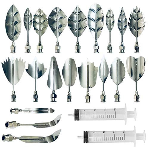 Art Cake Tools, Woohome 3D Gelatin Jelly Tools Includes 20 PCS Gelatin Tools and Syringe Pudding Pastry Nozzles for Cake Decoration, Jelly Cake Making