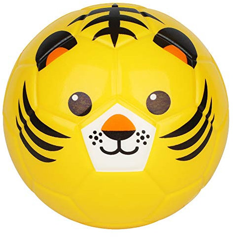 BORPEIN 15,2 cm großer Mini-Fußball, niedliches Tier-Design, weicher Schaumstoffball für Kinder, weich und federnd, perfekte Größe für Kinder zum Spielen, Tiger