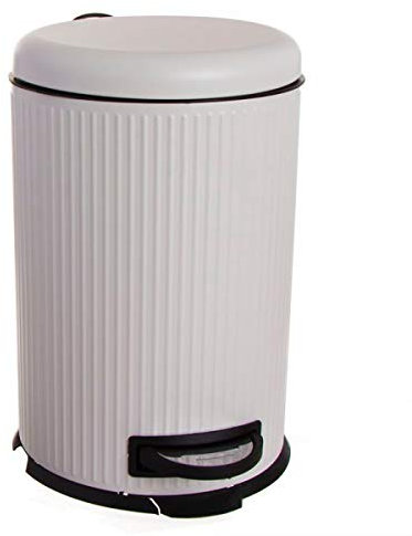 Home Gadgets - Cubo de basura con pedal, 20 litros, 43 cm, color blanco