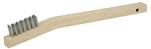 Weiler 44805 Vortec Pro Small Hand Wire Scratch Brush, Stainless Steel Fill, Wood Handle, 3 x 7 Rows (Pack of 36)