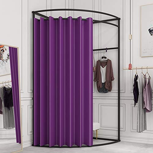 YXYECEIPENO Ankleidezimmer, Eckmontage, einfach beweglich, mit Vorhangschiene, Vorhang mit Gleitring, Büro, Umkleidekabine, 9 Farben, 2 Größen