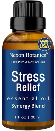 Stress Relief Essential Oil Blend 30 ml - Stress Relief & Calm Essential Oil for Diffusers & Aromatherapy - Promotes Relaxation & Rest - Nexon Botanics