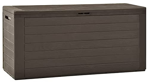 Gartentruhe Braun 116x44x55 cm, Outdoor- und Indoor-Lösung, für Garten und Terrasse