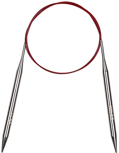 Coopay Circular Knitting Needles 8.0mm 100cm Long, Steel With Flexible Cable, Metal Fixed Pins for Chunky Wool Large Projects, For Arthritis Hands, Size US 11