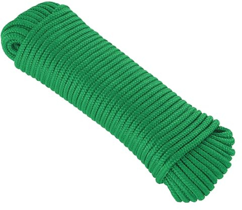 KuTi Kai 20M(64FT) Nylon Rope,Powerful Rope,Solid Nylon Line,Thick Multipurpose Durable Long Rope for Wedding,Fishing and DIY etc (6mm, Green)