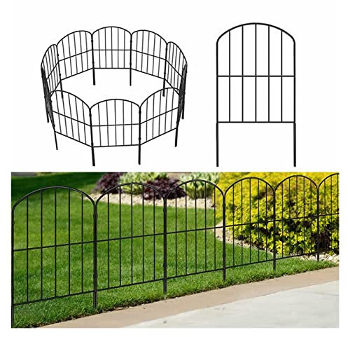 LGJEGD Zaun Garten teichzaun, 10pack Gartenzaun Grenze, 24in x 10ft Eisen Boden stehend Pflanzer