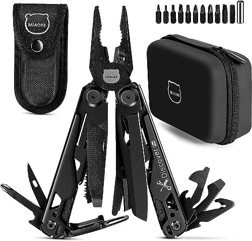 MIAOKE Multitool 23 in 1 mit Premium-Geschenkbox, Schraubendreher Säge Schraubendreher Flaschenöffner Zange Camping-Messer Coole Gadgets für Männer, Bestes Geschenk für Freund Sohn Papa Ihn Ehemann
