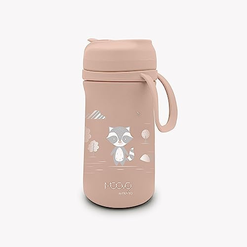 Nuvita 4441 |Bottiglia Termica con beccuccio in silicone e cannuccia 500 ml | Conserva Bevande Calde e Fredde | Contenitore Termico | Termos per Bambini | Contenitore Portatile | English Rose