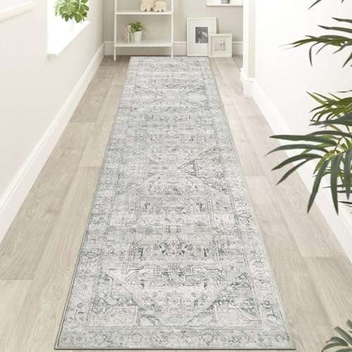 Homcomodar nödställd hallmatta extra lång 60 x 300 cm halkfri löparmatta för entré vintage golvmatta löpare boho-matta för tvätt förutom