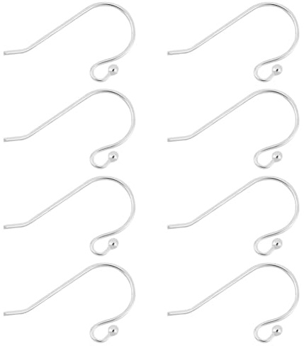 PH PandaHall Ganci per orecchini in argento Sterling 925 con sfere in argento, ganci per orecchini francesi, ganci per orecchini a forma di pesce, per la creazione di gioielli, accessori per orecchini