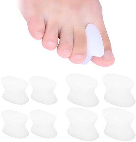 ZYKORT 2 Paia*M Separatore Dita Piede e 2 Paia*L Divaricatore Alluce Valgo, 8 Pezzi Alluce Valgo Correttore, Separatori Dita Piedi in Silicone