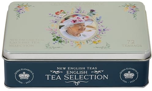 New English Teas Queen Elizabeth II Commemorative Tea Tin with 72 English Teabag Selection