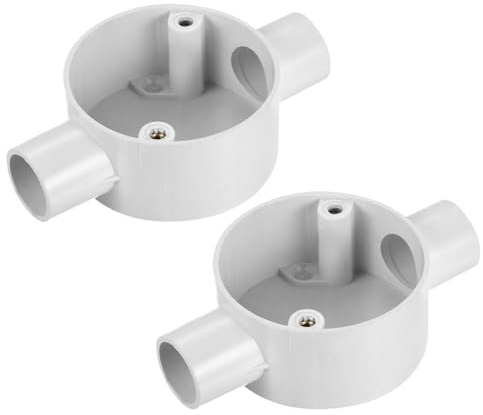 sourcing map 2 Stück Abzweigdose 2 Wege Verteilerdose Anschlussdose Abzweigkasten Draht Aufputz-Feuchtraum Kabelanschlussdose Überwachungskameras für 20mm Elektrokabel Kabeldurchmesser