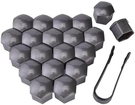 THNIKK 20 Stück Auto Radschrauben Kappen für C-itroen C4 Cactus, Sechskant Radmutterkappen Radmuttern Staubschutz Kappen Radbolzen Schutz Cover ZubehöR,E/grey-17mm