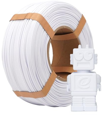 eSUN PLA Refill Filament 1.75mm, Spulenloses 3D Druck Filament Maßgenauigkeit +/- 0.05mm, 1KG Spule (2.2 LBS) Speedy PLA Filament für Hochgeschwindigkeitsdrucker, Kaltweiß