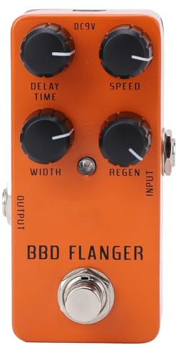 Flanger Pedale, True Bypass Analogico DC9V Orange, Effetto Basso Pedale, for Chitarristi Bassisti Musicisti Live Studio Registrazione