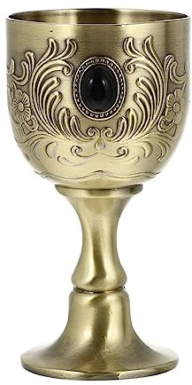 MAGICLULU Elegante Copa de Cáliz de Metal Gótico Copa de Vino Tinto para Fiesta de Comunión