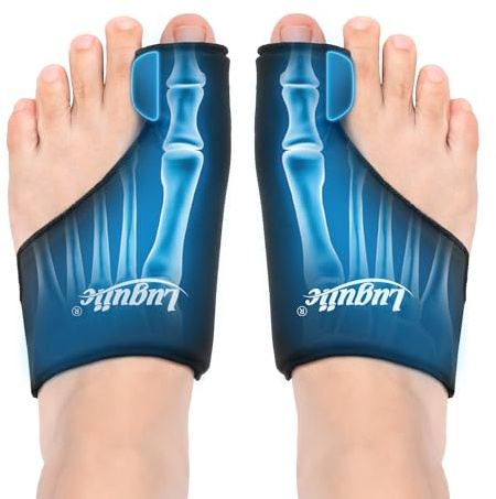 Luguiic 2-Pack Foot Ice Pack Wraps – Non-Slip Bunion Relief Socks with Hot & Cold Therapy for Gout, Swelling, Plantar Fasciitis, Hallux Valgus, and Sports Injuries