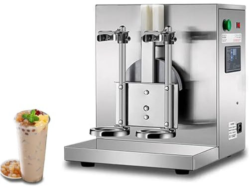 Machine à thé à bulles automatique professionnelle en acier inoxydable à double cadre – Machine à thé au lait commerciale avec 2 tasses de 750 ml
