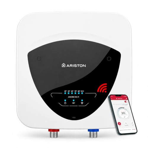 Ariston ANDRIS ELITE WIFI 15L - Chauffe-eau électrique sur-évier - 13% d’Economies d’Energie - Chauffe eau 15l conçu et fabriqué pour être installé en France