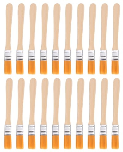 QUARKZMAN 20 Stück Pinsel 0,5 Pinsel Nylon Flachwandpinsel Orange | Weiche Borsten mit Holzgriff, für Malerei DIY Latexfarben Möbel Schränke Zäune