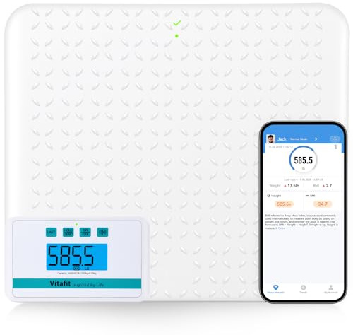Vitafit Bilancia Medica, 300kg Precisione di 0,05kg dalla Nostra Fabbrica Professionale Dal 2001, Smart Pesapersone Digitale con Piattaforma Antiscivolo 380x330mm, Uso Ospedaliero, Medico e Officina