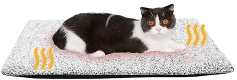 Noiseless Katzenbett, Self-Warming Haustierbett, Heizkissen, waschbares Haustierbett, rutschfest, Haustier-Heizpad, Haustier-Heizpad, Haustier-Heizkissen, Haustier-Heizmatte, Katzenwärmepad, warmes