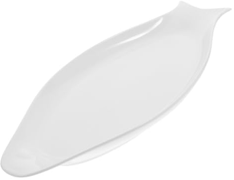 Garneck Ovaler Fischteller Aus Porzellan - Elegante Servierplatte Für Fischgerichte - Dessert Und Sushi – 16 Zoll Ideal Für Küche Hotel Und Restaurant in Klassischem Weiß