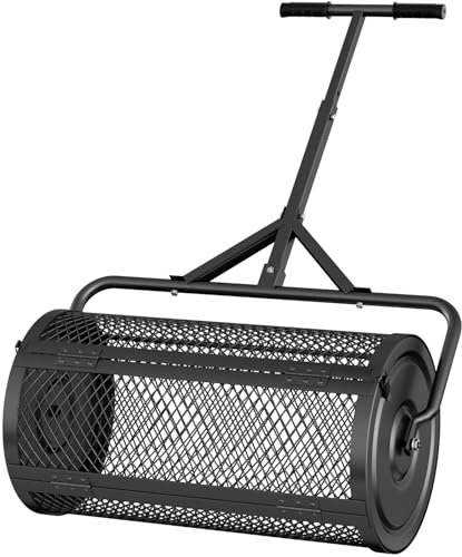 VELPAX Rullo Spandiconcime Prato 61x32x120cm, Spandiconcime per Prato 48 L per Compattatore Terreno, Spargi Semi per Prato