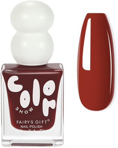 Red Nail Polish - Quick Dry Burgundy Nail Polish - Cherry Red High Glossy&Long Lasting Dark Red Christmas Nail Varnish Long Lasting - 60 Second Breathable Nail Varnish DIY Nail Art at Home