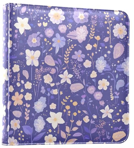 Foiosoh Álbum de fotos de flores moradas para fotos, páginas autoadhesivas, álbum de fotos, álbumes de fotos para 4 x 6, 5 x 7, 6 x 8 pulgadas