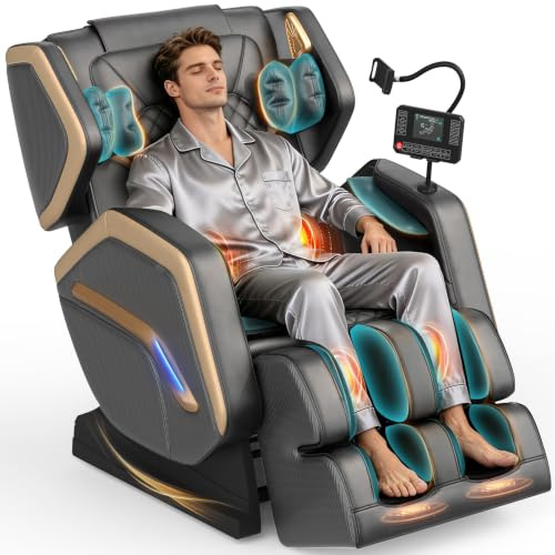 YONISEE Massagesessel, Ganzkörper-Massagesessel mit 14 Massagepunkten | Heizfunktion, 8 Airbags, Bluetooth-Lautsprecher, Touch-Fernbedienung, Fußmassage, Handyhalterung, Zero Gravity