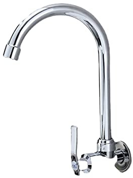 ZCCZJS 304 Stainless Steel Wall Mounted Vegetable washbasin Kitchen Faucet rotatable Single Cold Water Sink Faucet Bathroom Accessories
