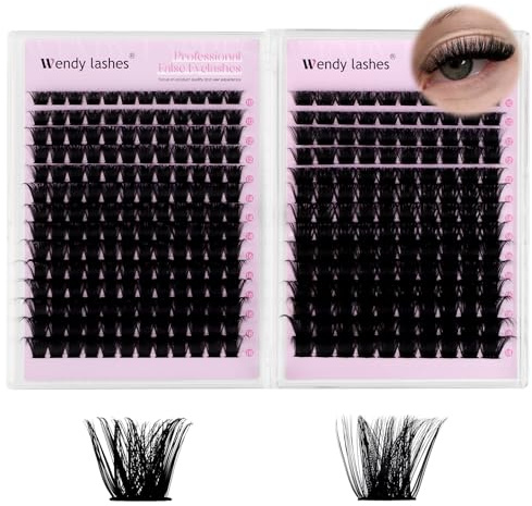 WENDY LASHES Wimpern Extensions 150D/200D Cluster Lashes | Cluster Lashes Natürlicher Wimpern D-Curl MIX10-18mm Lash Extension Set,Volume Eyelashes Cluster DIY Wimpernverlängerungen