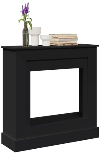 Rantry Kaminumrandung Schwarz 90x30x90 cm Holzwerkstoff Kaminverkleidung Model854590